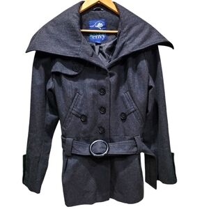 XL Gray Wool Blend Pea Coat- Enlightened Outerwear, EUC